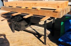 old steel bench brought from driveway to deck 2.jpg