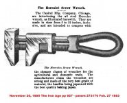1890 Iron Age Capitol Mfg. Co. Hercules Screw Wrench (patent 273170) ad pp 927.jpg 1890 Iron Age Capitol Mfg. Co. Hercules Screw Wrench (patent 273170) ad pp 927.jpg