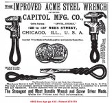 1892 Iron Age Capitol Mfg. Co. Acme Wrench (patent 273170) ad pp 133.jpg 1892 Iron Age Capitol Mfg. Co. Acme Wrench (patent 273170) ad pp 133.jpg